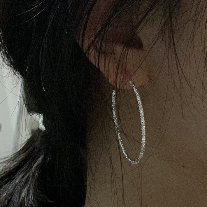 Sterling Silver Thick hoop Earrings