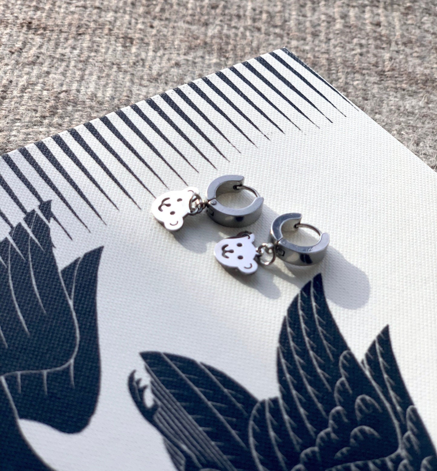 Teddy bear Punk Earrings - Stainless Steel