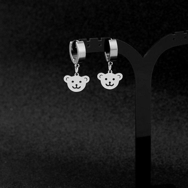 Teddy bear Punk Earrings - Stainless Steel