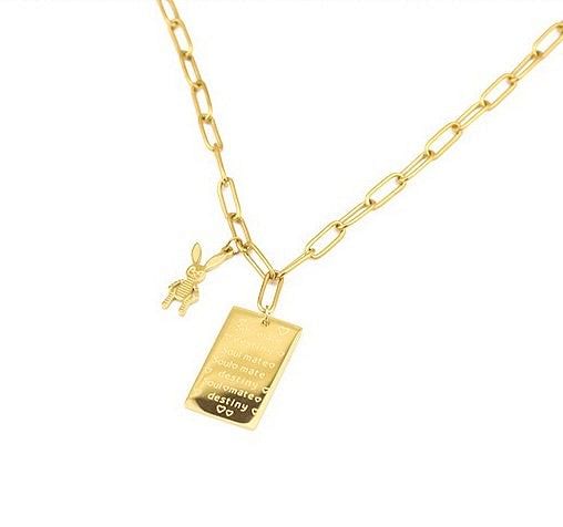 Gold Kaninchen Halskette Gliederkette Halskette Baumeln Tier Halskette Kabelkette Halskette Punk Schmuck Winzige Playboy Halskette Streetwear Halskette