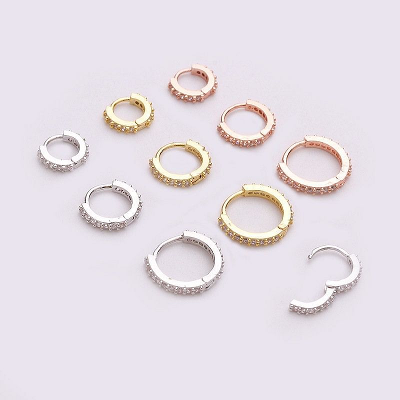 CZ Huggie Earrings - 18k Gold plated