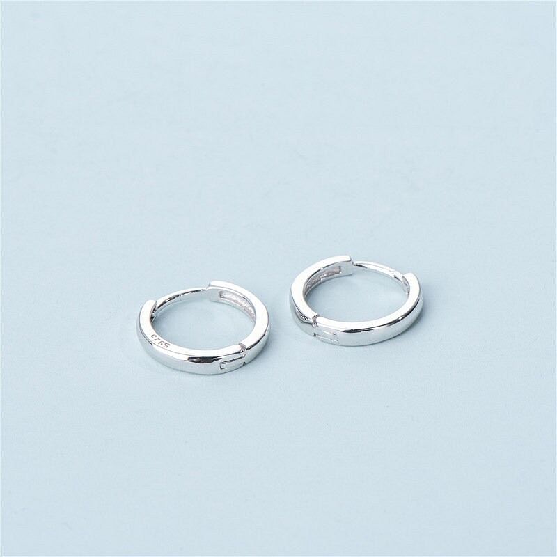 Tiny Hoop Sleeper Earrings - Sterling silver