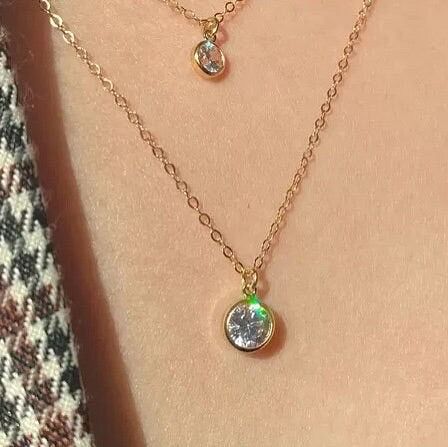 Delicate solitaire Necklaces - 14k gold filled