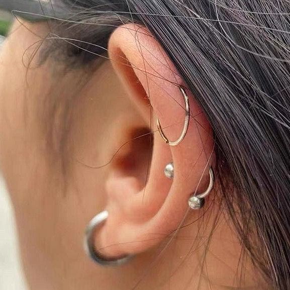 0.8mm 20G Rook Hoop Piercing Earrings - Surgical steel