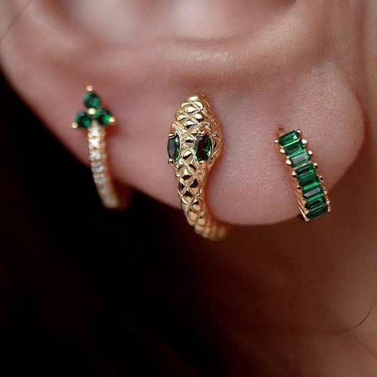 Snake Conch Hoop Earrings - 18k gold plated