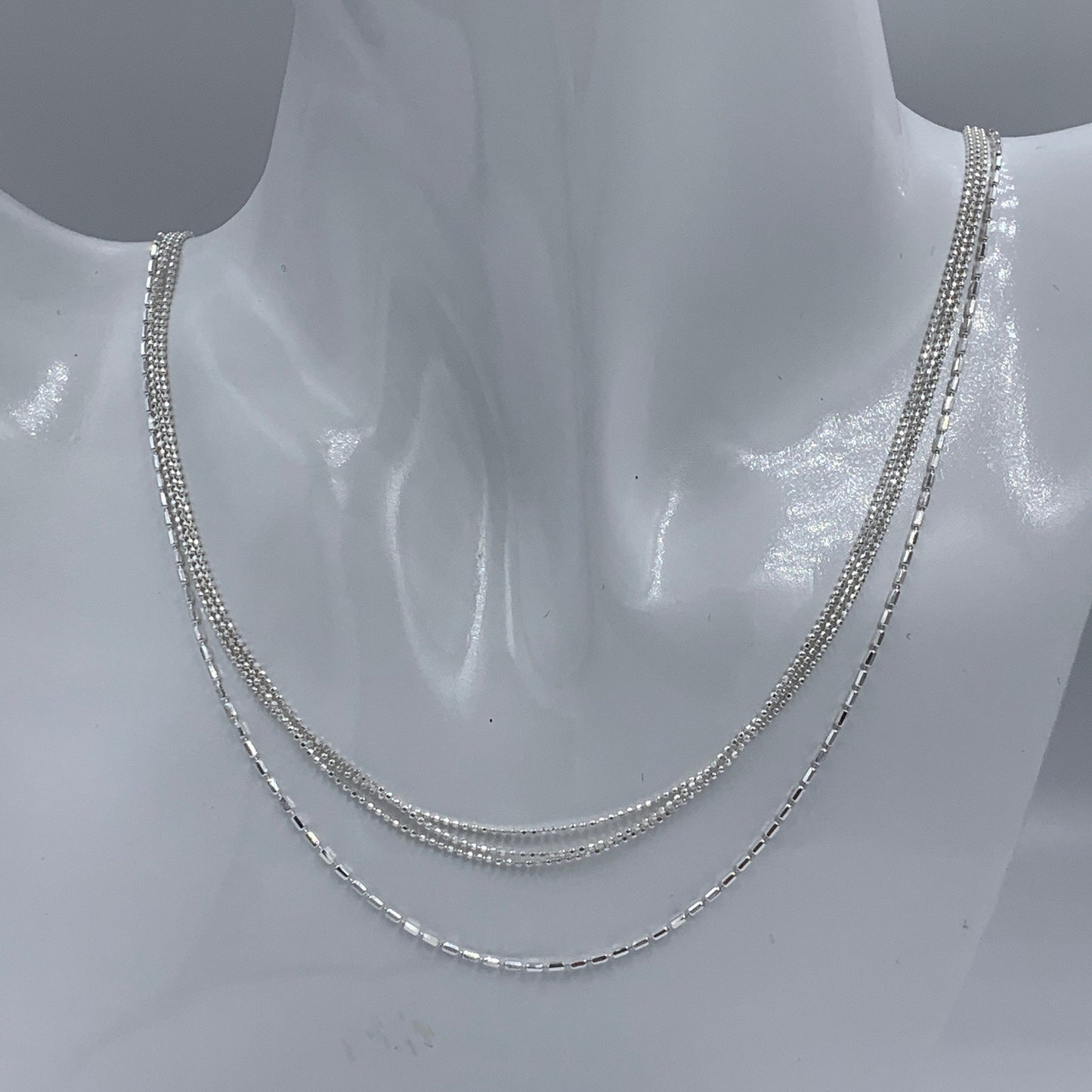 Beaded chain Necklaces - Sterling silver