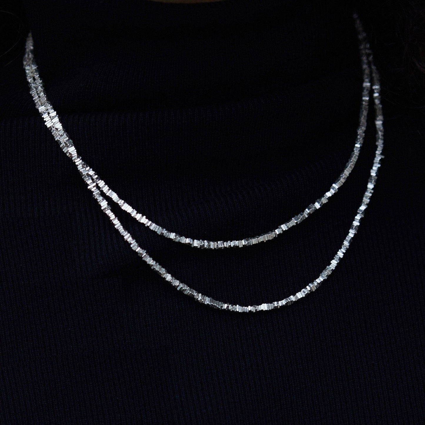 Layering gravel Necklaces - Sterling silver