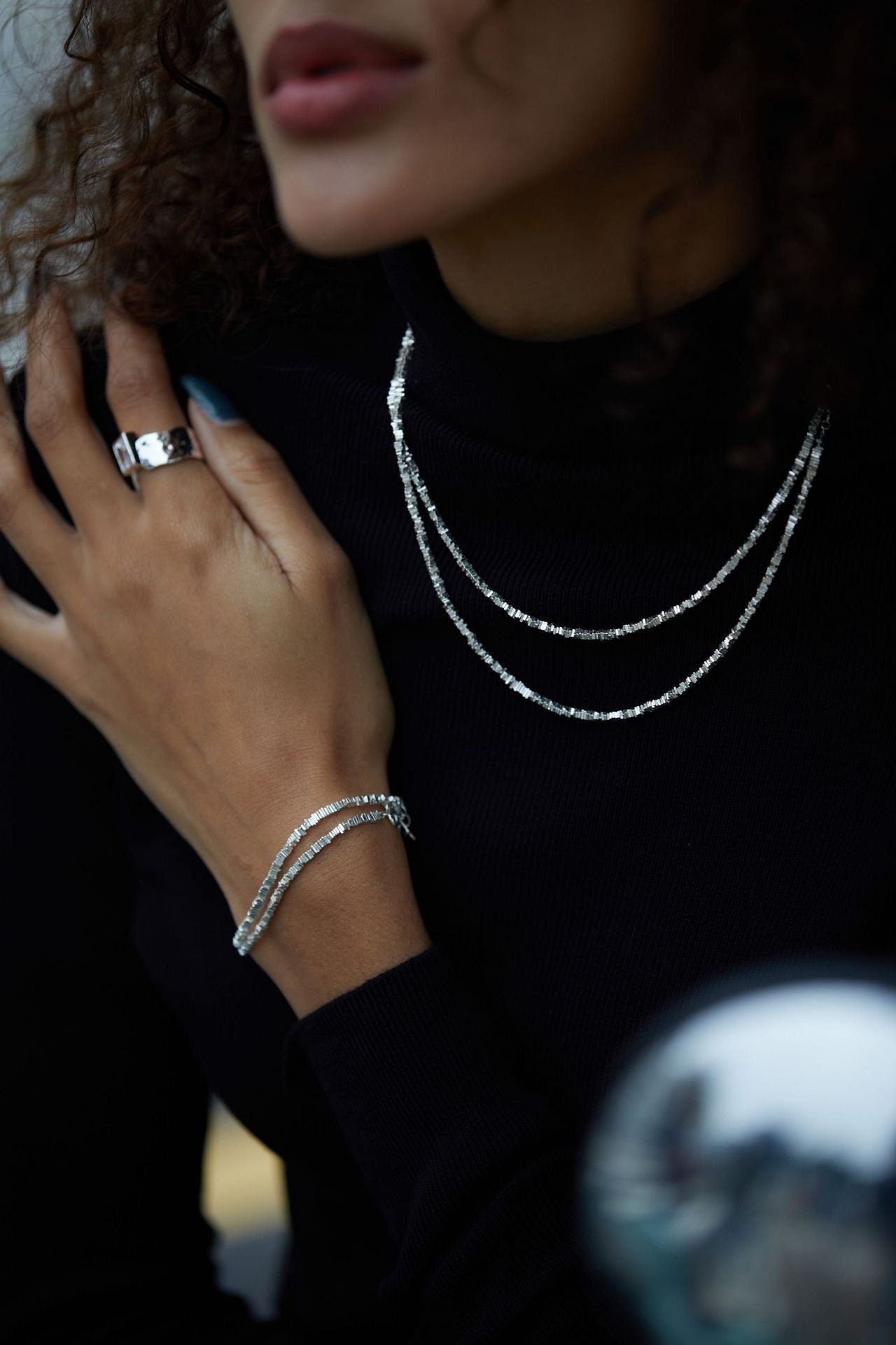 Layering gravel Necklaces - Sterling silver