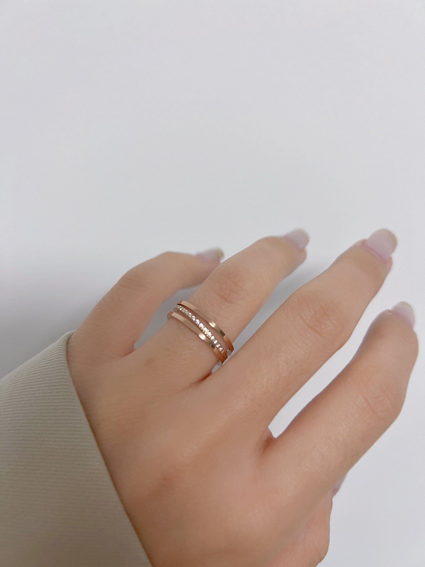 Rose Gold Cigar ring - Titanium steel