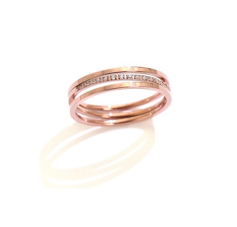 Rose Gold Cigar ring - Titanium steel