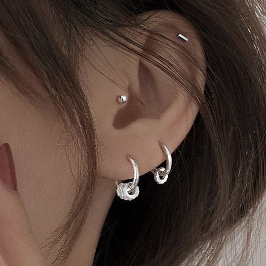 1.3cm Hipster Hoop Earring - Sterling Silver