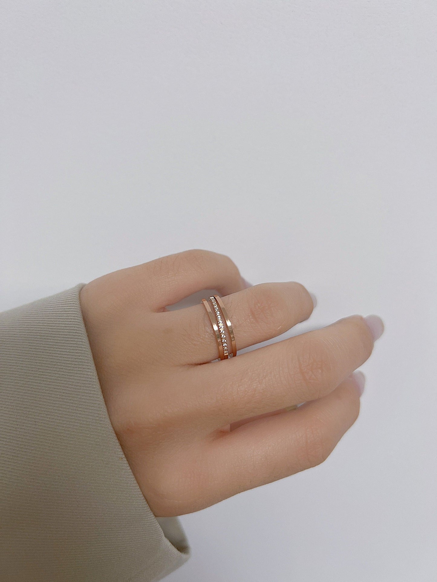 Rose Gold Cigar ring - Titanium steel