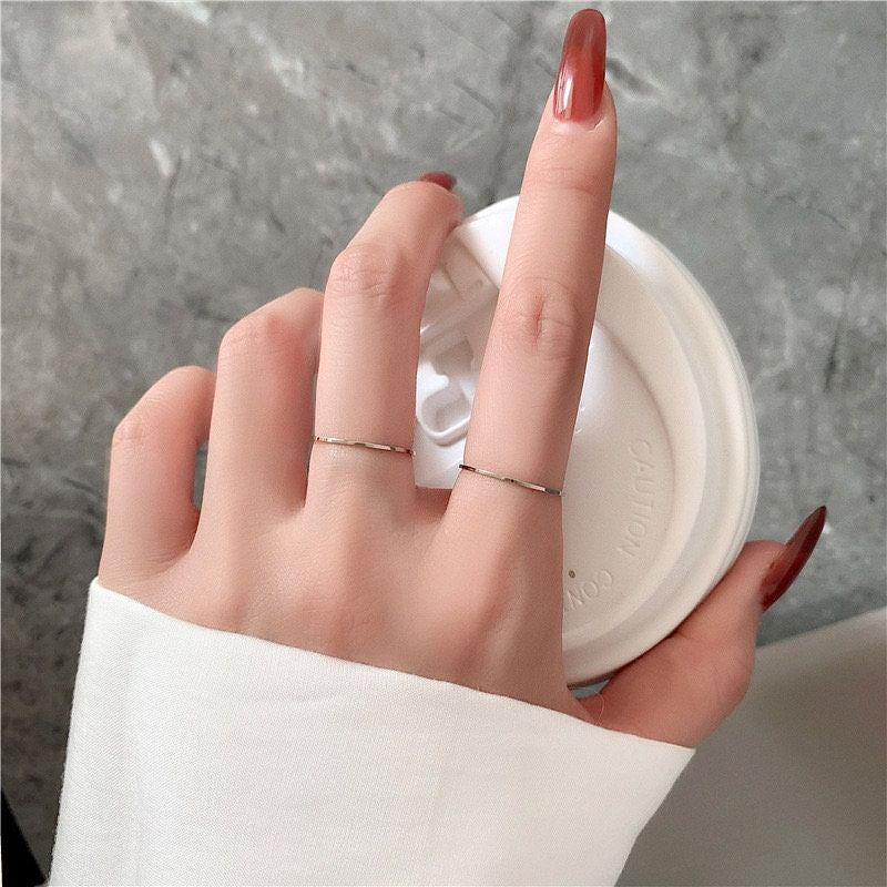 Stacking Minimalist Band Ring - Titanium steel