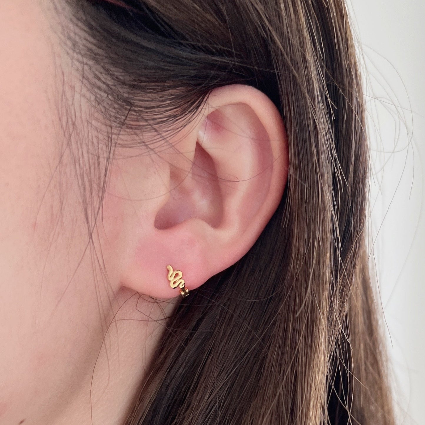 5mm 8mm Sterling Silver Conch Earring Hoop Gold Cartilage Ring Dainty Hoop Earrings Tragus Snake Serpent Huggie Hoop Tiny snake studs Helix